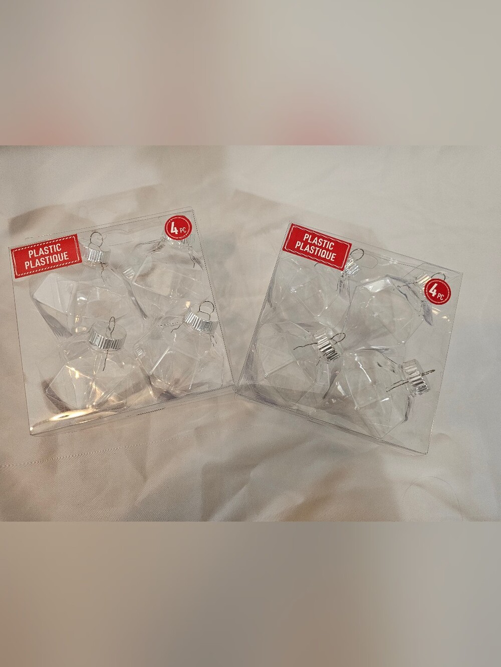 Make Marker Set of 2 Bundle Clear Fillable Plastic Ornament Sets (4 Per Pack)